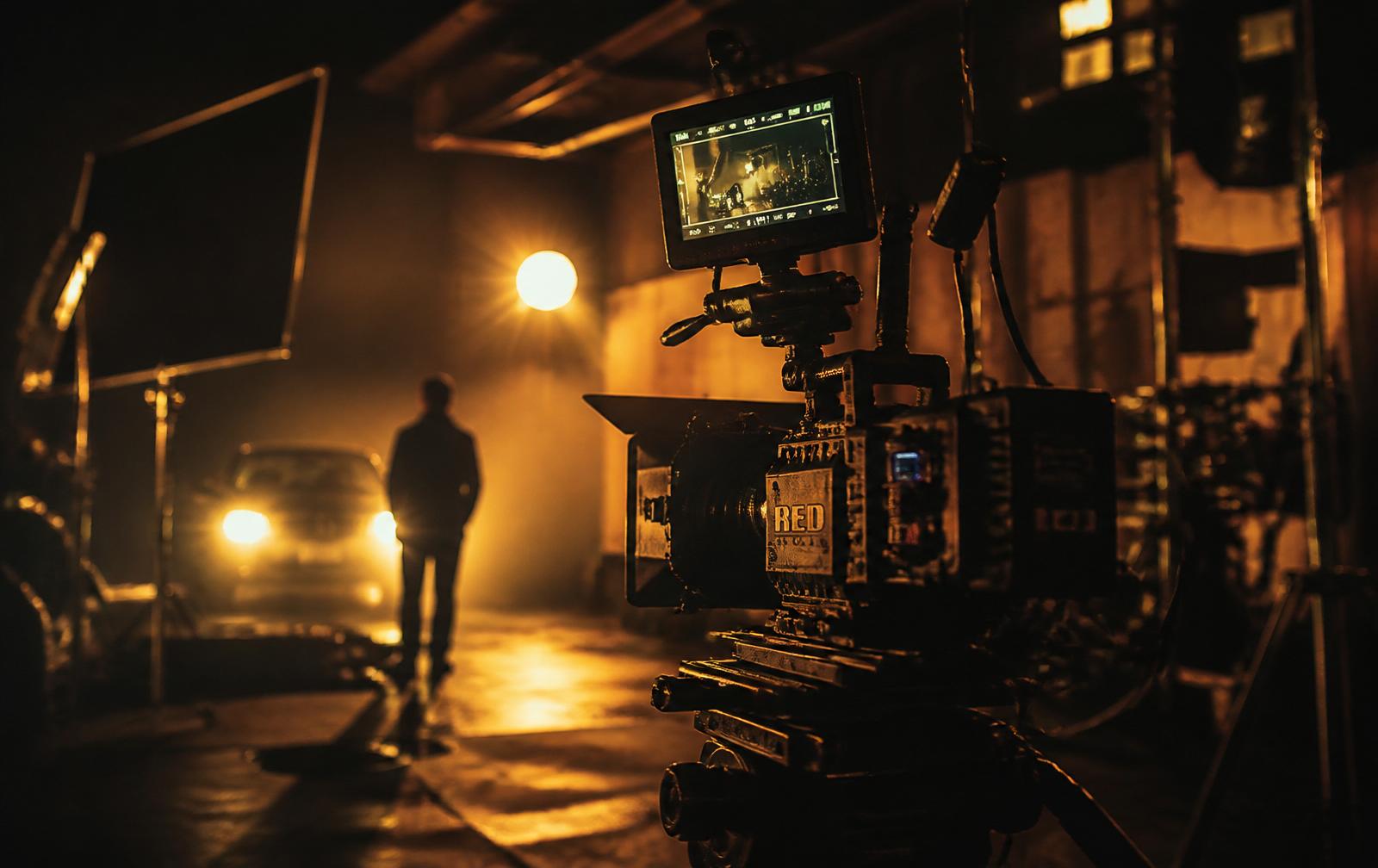 Behind the scenes on set